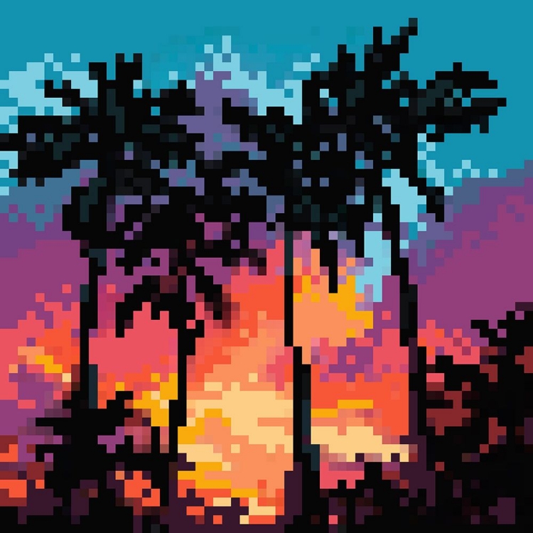 Picture of PIXEL PALM SUNSET I