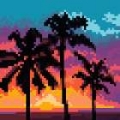 Picture of PIXEL PALM SUNSET II