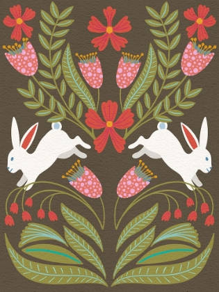 Picture of FOLK FLOWER AND RABBIT I