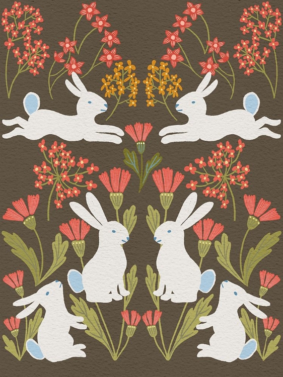 Picture of FOLK FLOWER AND RABBIT II
