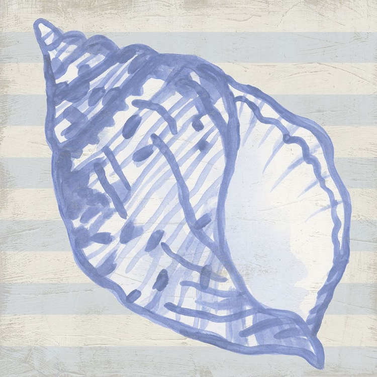 Picture of BLUE SHELL ON STRIPES I