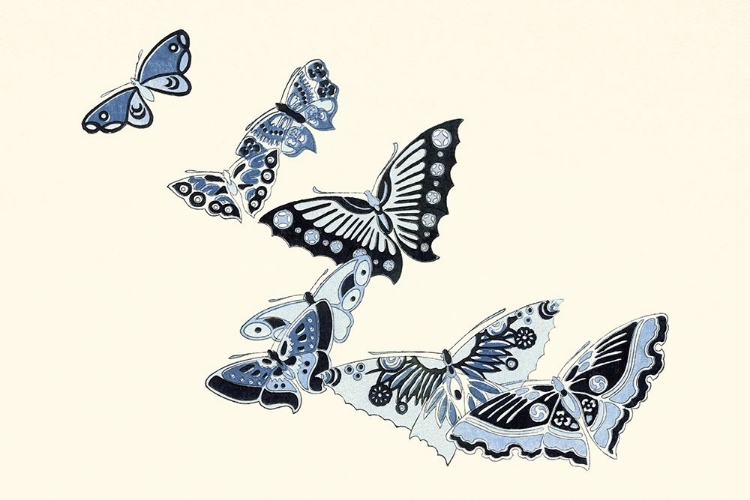 Picture of KAMISAKA SEKKAS WOODBLOCK BUTTERFLIES I