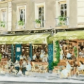 Picture of PARISIAN GREEN CAFE SCENE I