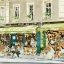 Picture of PARISIAN GREEN CAFE SCENE I