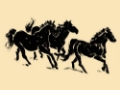 Picture of GESTURED HORSES IN MOTION I