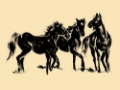 Picture of GESTURED HORSES IN MOTION II