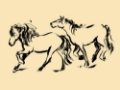 Picture of GESTURED HORSES IN MOTION IV