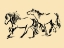 Picture of GESTURED HORSES IN MOTION IV