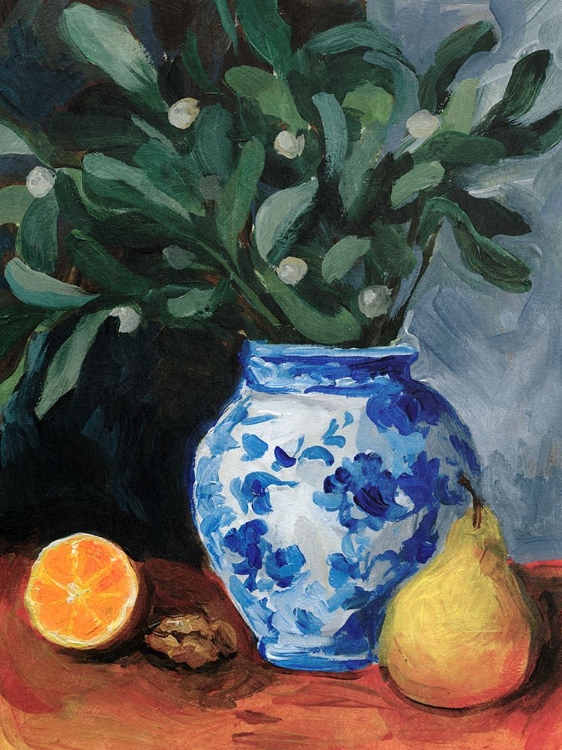 Picture of GINGER JAR WITH WINTER BERRIES I