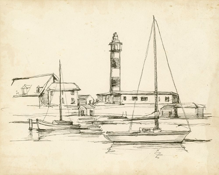 Picture of ANTIQUE LIGHTHOUSE STUDY I