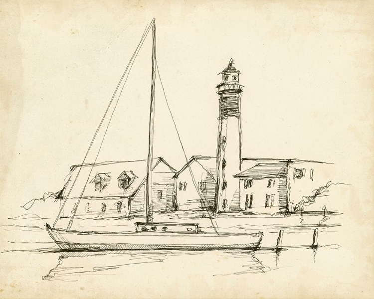 Picture of ANTIQUE LIGHTHOUSE STUDY II