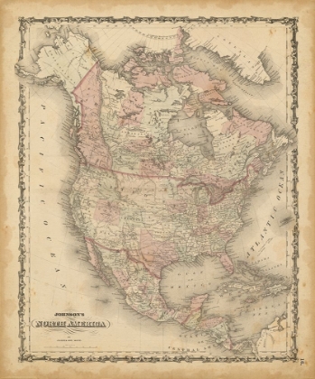 Picture of JOHNSONS MAP OF N. AMERICA