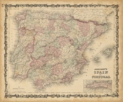 Picture of JOHNSONS MAP OF SPAIN AND PORTUGAL