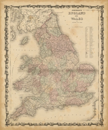 Picture of JOHNSONS MAP OF ENGLAND AND WALES
