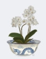 Picture of CHINOISERIE ORCHIDS WHITE - DRAGON BOWL BLUE