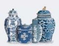 Picture of CHINOISERIE VASE QUARTET 2 - BLUE