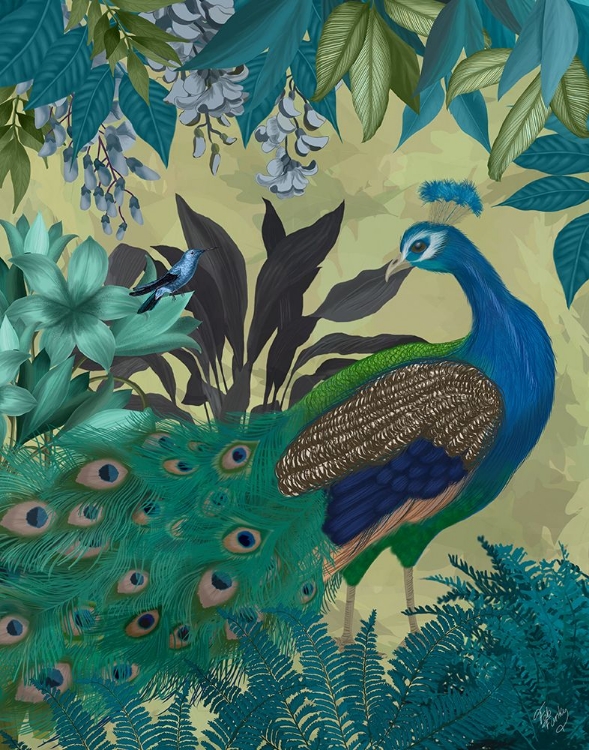 Picture of PEACOCK GARDEN 1 ON GOLD