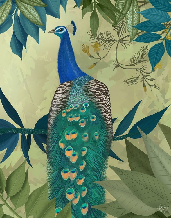 Picture of PEACOCK ON BRANCH