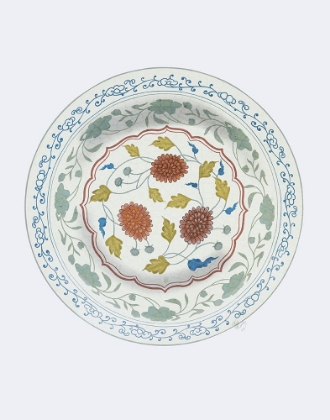 Picture of PLATE, CHRYSANTH TRIO IN MULTICOLOURS