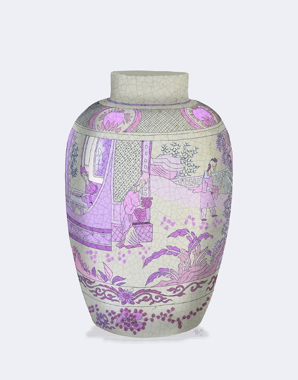 Picture of CHINOISERIE VASE - GARDENING IN PINK