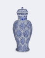 Picture of TALL FLORAL JAR IN BLUE
