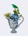 Picture of CHINOISERIE JUG - ECHEVARIA AND BIRD