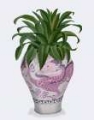 Picture of DRAGON VASE IN PINK WITH PLANT