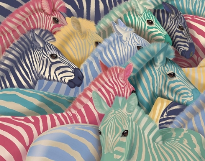Picture of ZEBRA HERD, BRIGHT