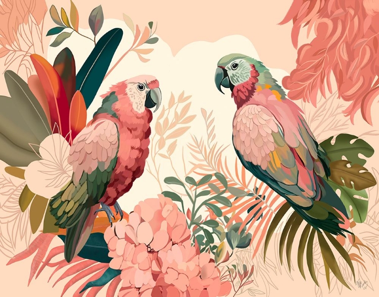 Picture of BRIGHT TROPICS PARROTS 1