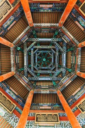 Picture of UPWARD VIEW OF ARCHITECTURE IN DOME ON PAVILION ON BANK OF KUNMING LAKE, BEIJING, CHINA