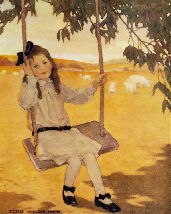 Picture of A CHILDS BOOK OF OLD VERSES 1910 - ON THE SWING