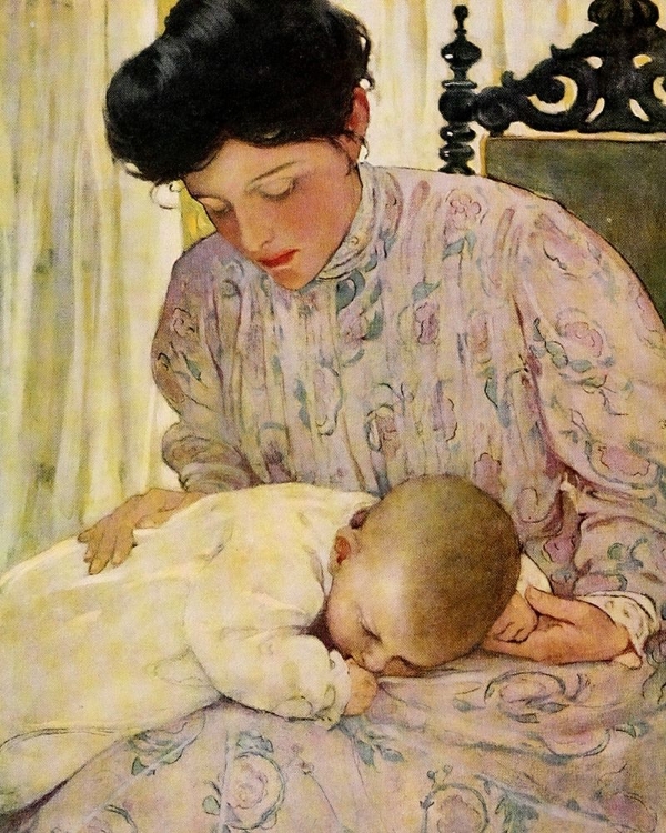Picture of THE SEVEN AGES OF CHILDHOOD 1909 - INFANT IN ITS MOTHERS ARMS