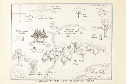 Picture of WINNIE-THE-POOH 1926 - MAP OF THE HUNDRED ACRE WOOD