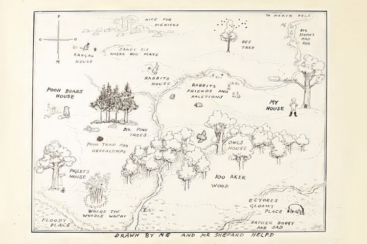 Picture of WINNIE-THE-POOH 1926 - MAP OF THE HUNDRED ACRE WOOD