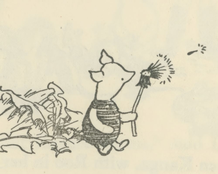 Picture of WINNIE-THE-POOH 1926 - PIGLET BLOWING A DANDELION
