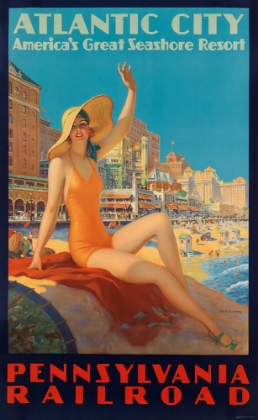 Picture of ATLANTIC CITY VINTAGE RAILROAD TRAVEL POSTER