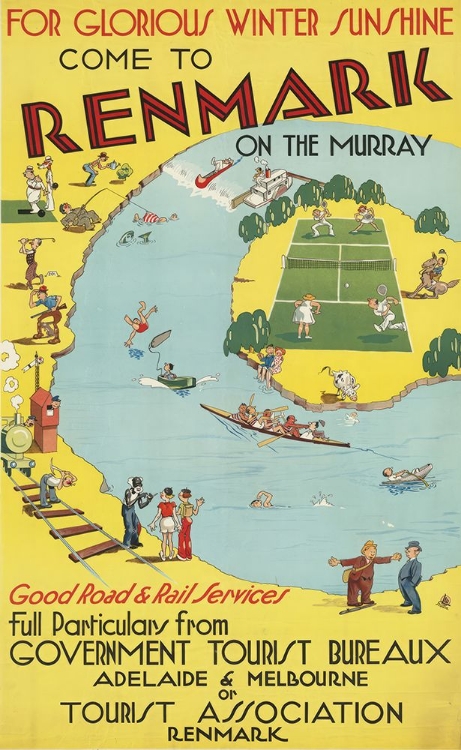 Picture of AUSTRALIA BY RAIL VINTAGE TRAVEL POSTER ADELAIDE AND MELBOURNE