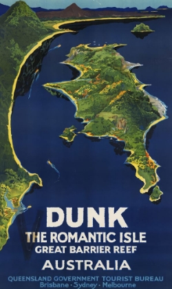 Picture of AUSTRALIA DUNK GREAT BARRIER REEF VINTAGE TRAVEL POSTER