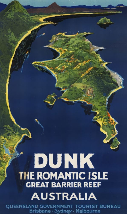 Picture of AUSTRALIA DUNK GREAT BARRIER REEF VINTAGE TRAVEL POSTER