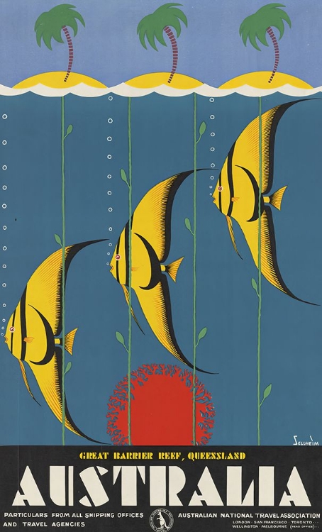 Picture of AUSTRALIA GREAT BARRIER REEF VINTAGE TRAVEL POSTER