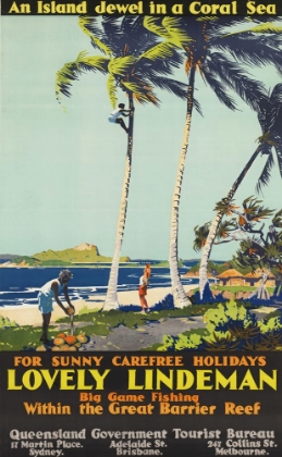 Picture of AUSTRALIA LINDEMAN GREAT BARRIER REEF VINTAGE TRAVEL POSTER