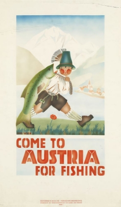 Picture of AUSTRIA FISHING VINTAGE TRAVEL POSTER