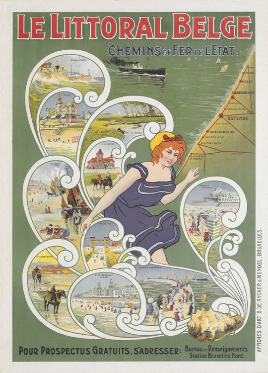 Picture of BELGIUM LE LITTORAL BELGE VINTAGE TRAVEL POSTER