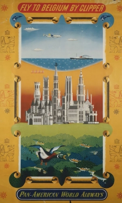 Picture of BELGIUM VINTAGE AIR TRAVEL POSTER