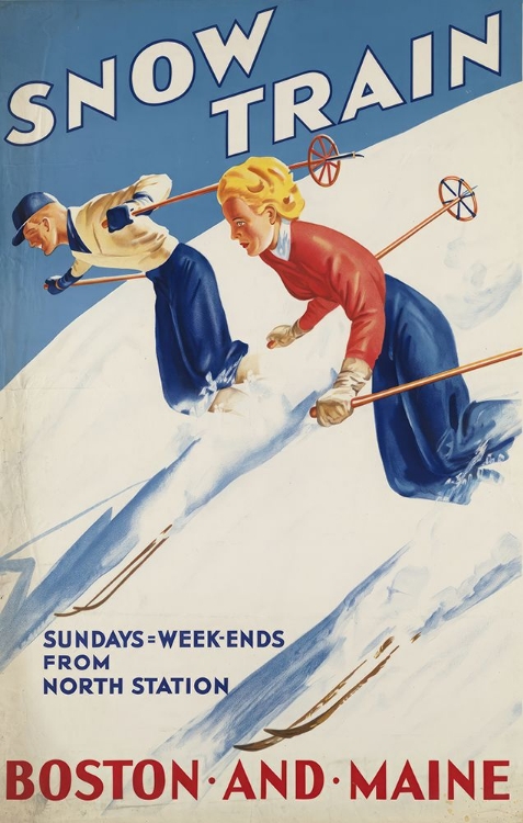 Picture of BOSTON AND MAINE VINTAGE RAILROAD SKI POSTER