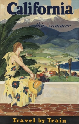 Picture of CALIFORNIA BY TRAIN VINTAGE TRAVEL POSTER