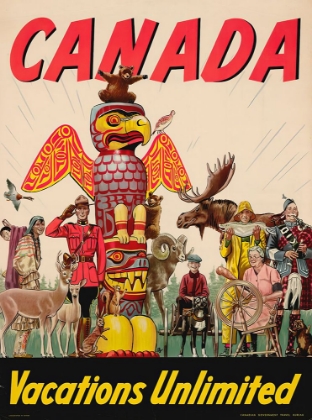 Picture of CANADA VACATIONS UNLIMITED VINTAGE TRAVEL POSTER