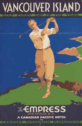 Picture of CANADA VANCOUVER ISLAND GOLF VINTAGE TRAVEL POSTER