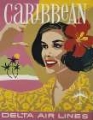 Picture of CARIBBEAN MID CENTURY VINTAGE AIRLINE TRAVEL POSTER