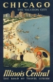Picture of CHICAGO BY ILLINOIS CENTRAL RAIL VINTAGE TRAVEL POSTER
